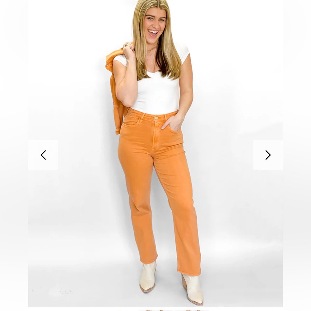 Dear John Women's Apricot Orange Straight Leg Jeans